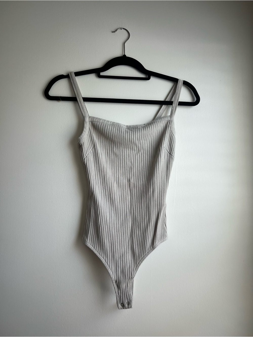 Citizens Of Humanity Ribbed One-Piece Bodysuit in Light Gray